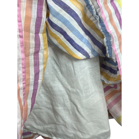 Banjanan Agatha Maxi Skirt Small White Candy Stripe‎ Boho Tiered Resort Wear - Picture 7 of 15